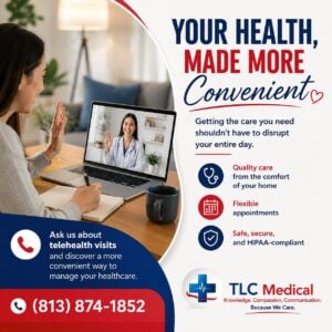 Read more about the article Telehealth in Tampa, FL: Convenient Virtual Healthcare from TLC Medical